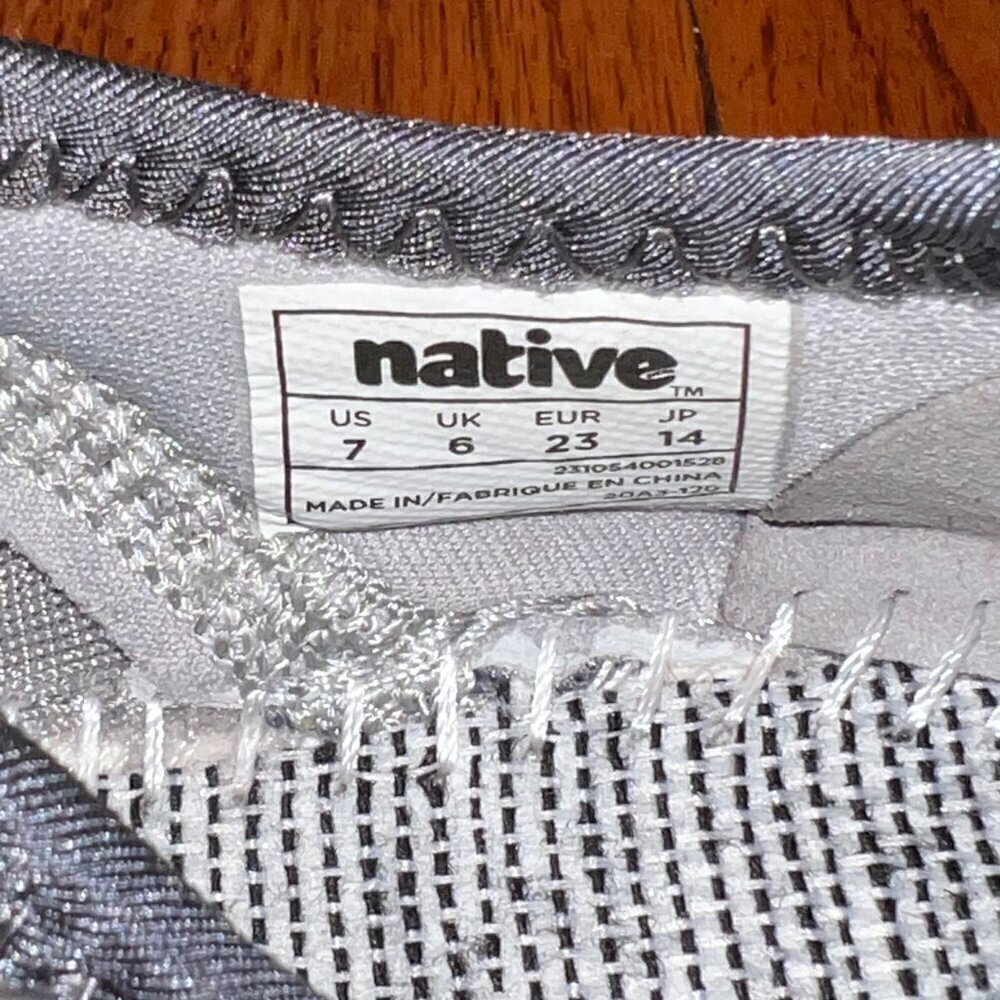 Native Toddler Phoenix Shoes Pigeon Grey/Shell White *Missing Inserts* Size 7 - Picture 7 of 7